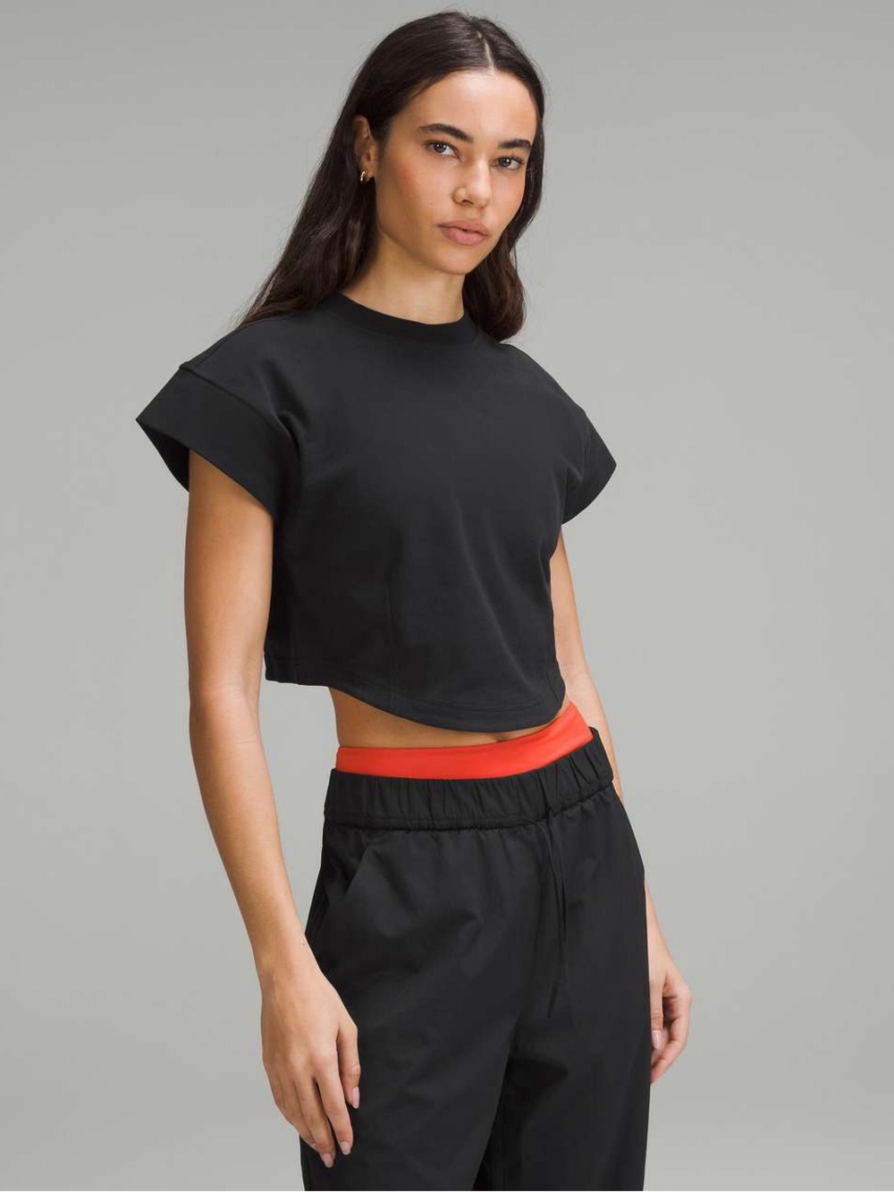 Lululemon Heavyweight Cotton Mock-Neck T-Shirt Black